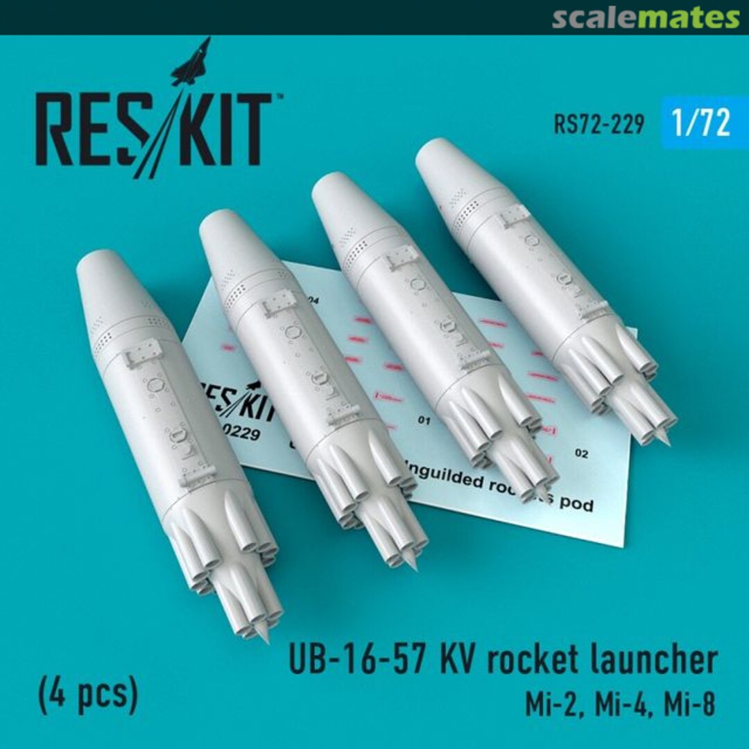 Boxart UB-16-57KV rocket launcher (4 pcs) RS72-0229 ResKit Boxart UB-16-57KV rocket launcher (4 pcs) RS72-0229 ResKit