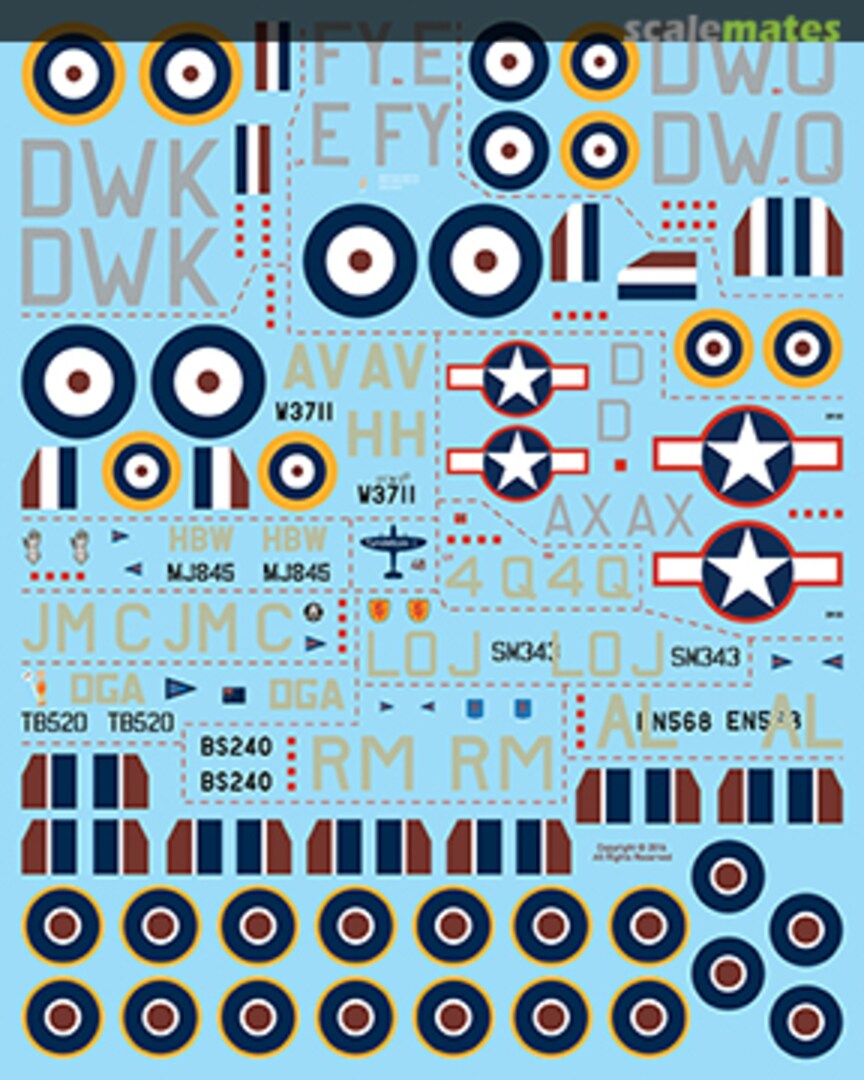 Boxart Spitfires part 1 Spitfires pt One48 fundekals Boxart Spitfires part 1 Spitfires pt One48 fundekals