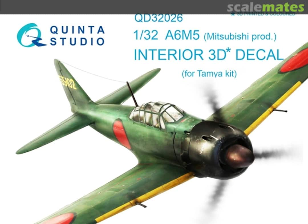 Boxart A6M5 (Mitsubishi Prod.) interior 3D decals QD32026 Quinta Studio