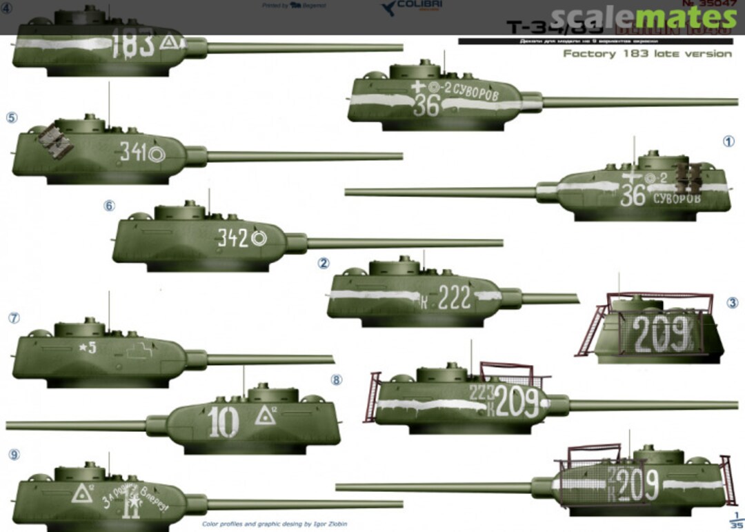 Boxart T-34/85 Berlin 1945 35047 Colibri Decals