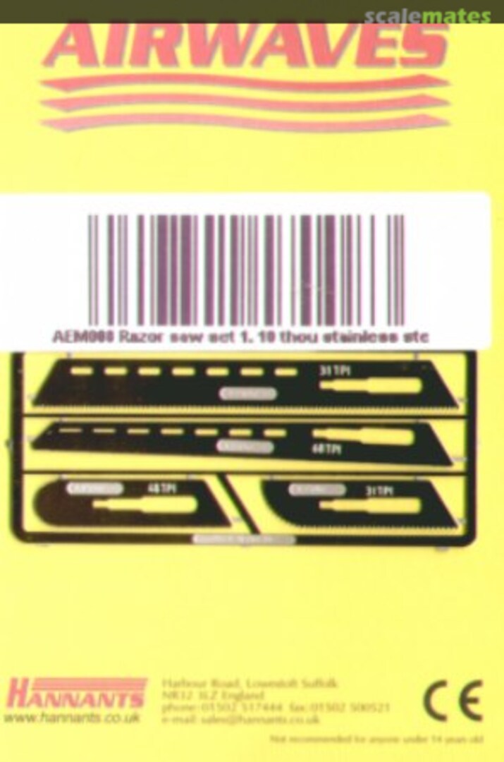 Boxart Razor saw Set No.1. 10 thous stainless steel razor saw AEM008 Airwaves Boxart Razor saw Set No.1. 10 thous stainless steel razor saw AEM008 Airwaves