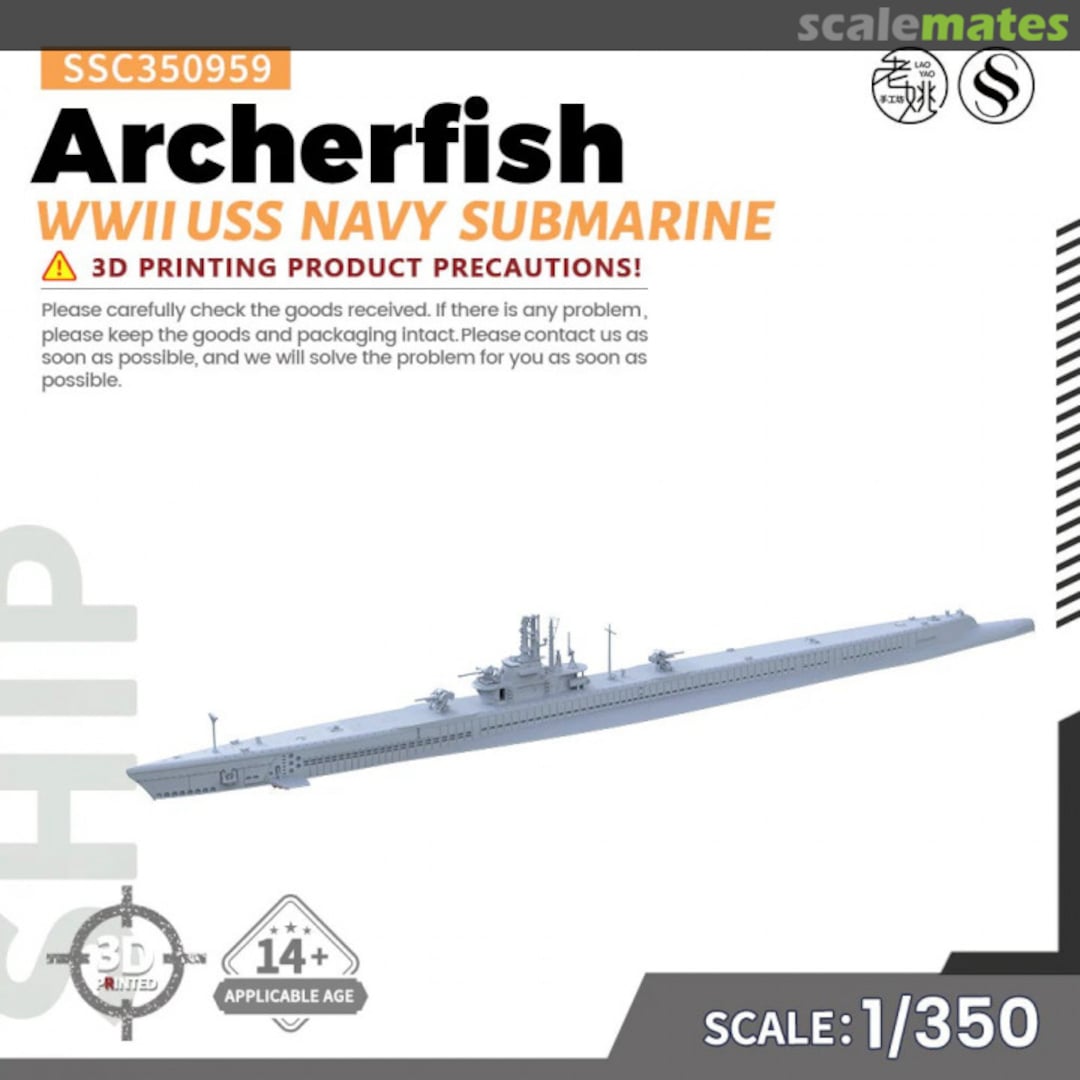 Boxart USS Navy Archerfish Submarine SSC700959 SSMODEL