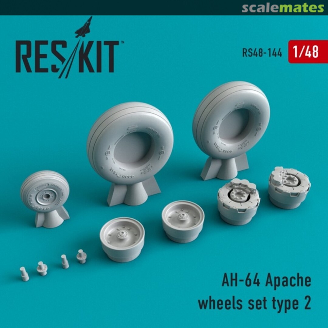 Boxart AH-64 Apache wheels set Type 2 RS48-0144 Res/Kit Boxart AH-64 Apache wheels set Type 2 RS48-0144 Res/Kit