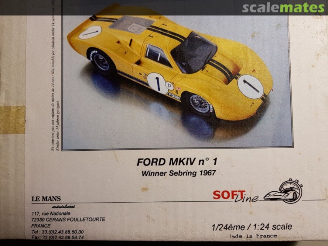 Boxart Ford MkIV No.1 Winner Sebring 1967 124053K Le Mans Miniatures Boxart Ford MkIV No.1 Winner Sebring 1967 124053K Le Mans Miniatures
