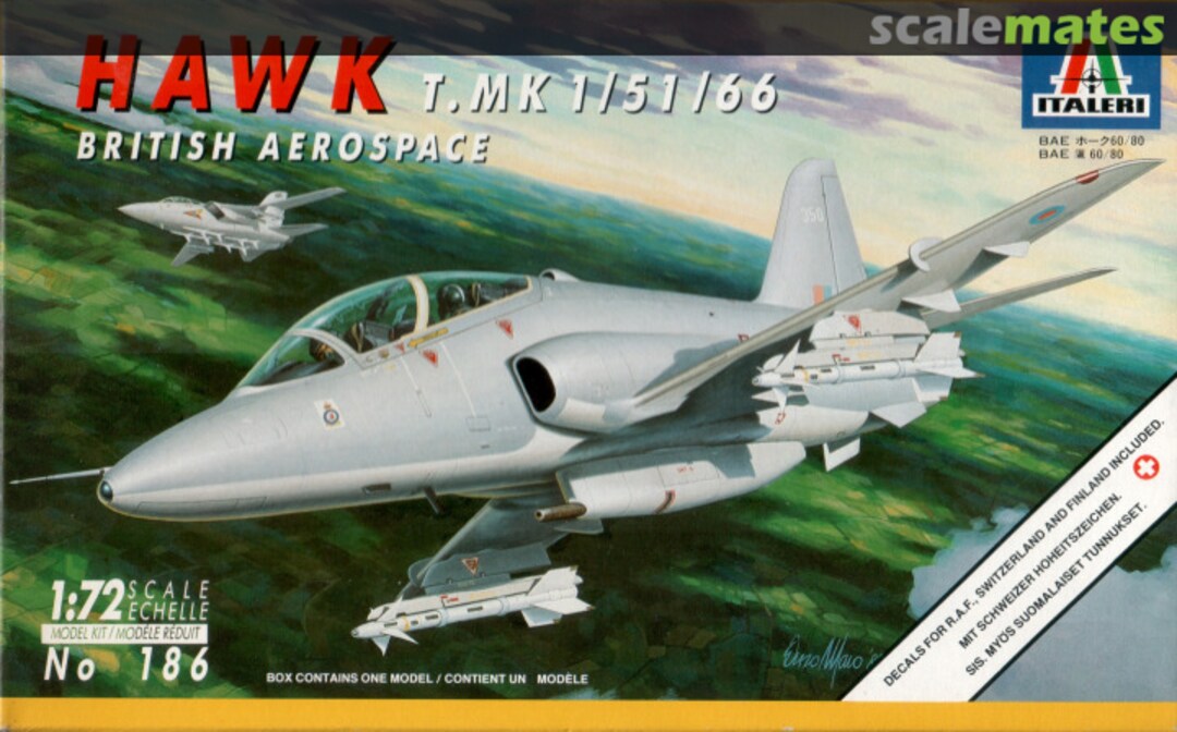 Boxart Hawk T.Mk 1/51/66 186 Italeri Boxart Hawk T.Mk 1/51/66 186 Italeri