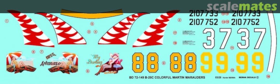 Boxart Colorful Martin Marauders BD 72-149 Berna Decals Boxart Colorful Martin Marauders BD 72-149 Berna Decals