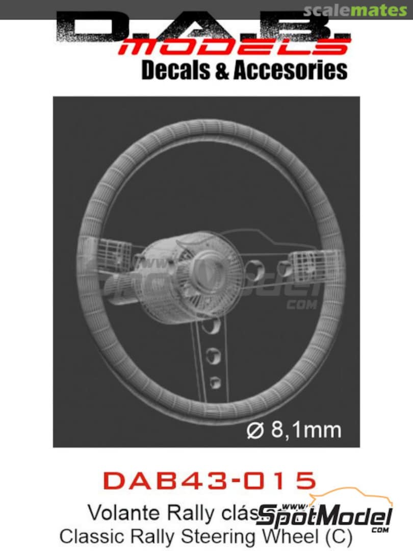 Boxart Classic rally steering wheel - Type C DAB43-015 D.A.B. Models Boxart Classic rally steering wheel - Type C DAB43-015 D.A.B. Models