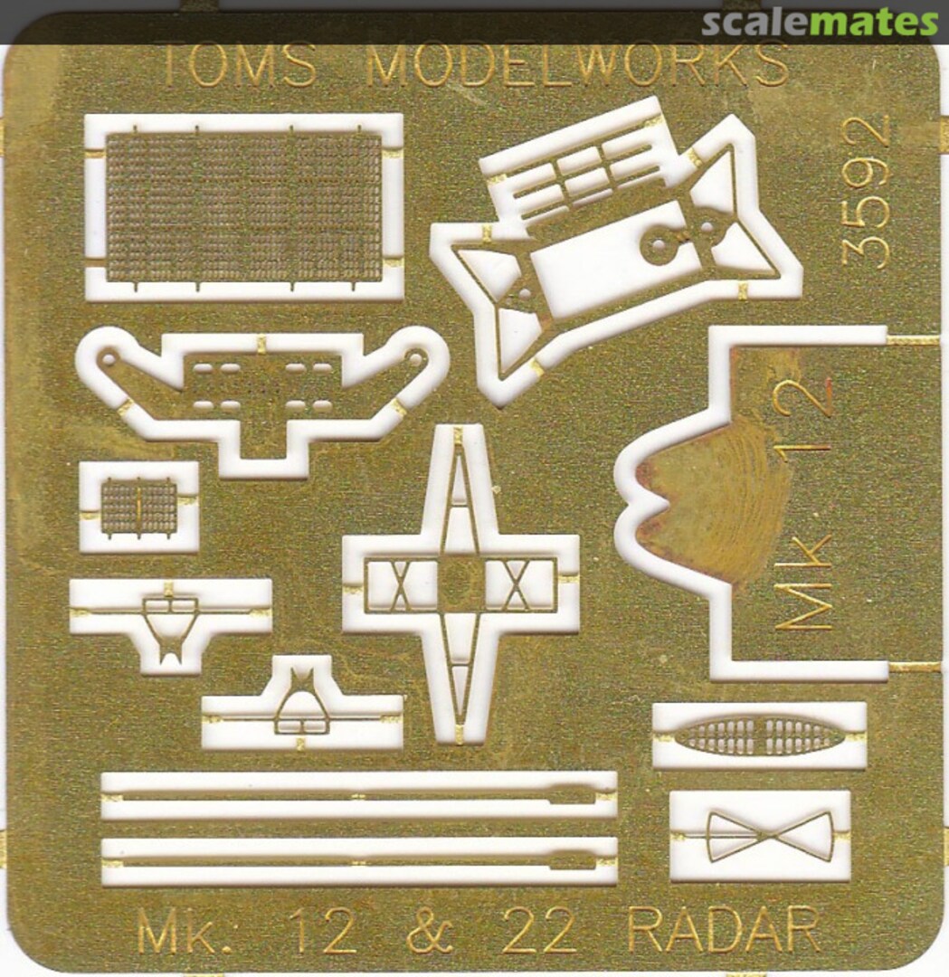 Boxart USN Mk 12 & 22 radar antennas 3592 Tom's Modelworks