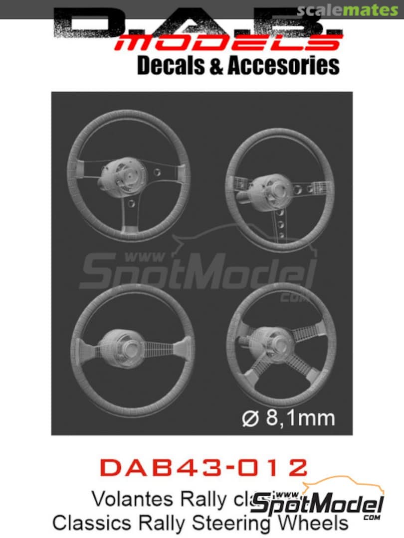 Boxart Classic rally steering wheel - Type A, B, C and D DAB43-012 D.A.B. Models Boxart Classic rally steering wheel - Type A, B, C and D DAB43-012 D.A.B. Models