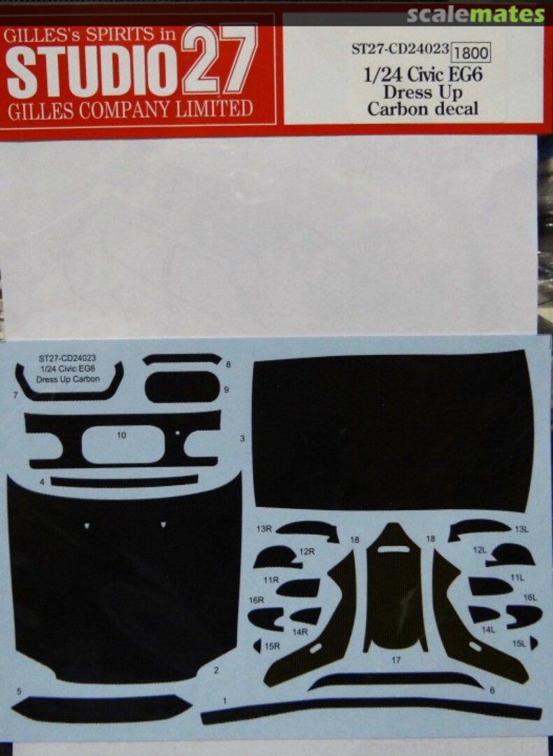 Boxart Civic EG6 Dress Up Carbon Decal (Hasegawa) ST27-CD24023 Studio27 Boxart Civic EG6 Dress Up Carbon Decal (Hasegawa) ST27-CD24023 Studio27