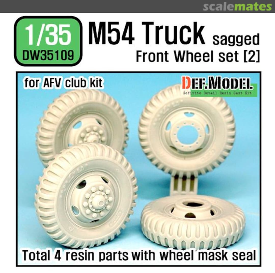 Boxart US M54A2 Cargo Truck Sagged Front Wheel Set #2 Military type DW35109 Def.Model