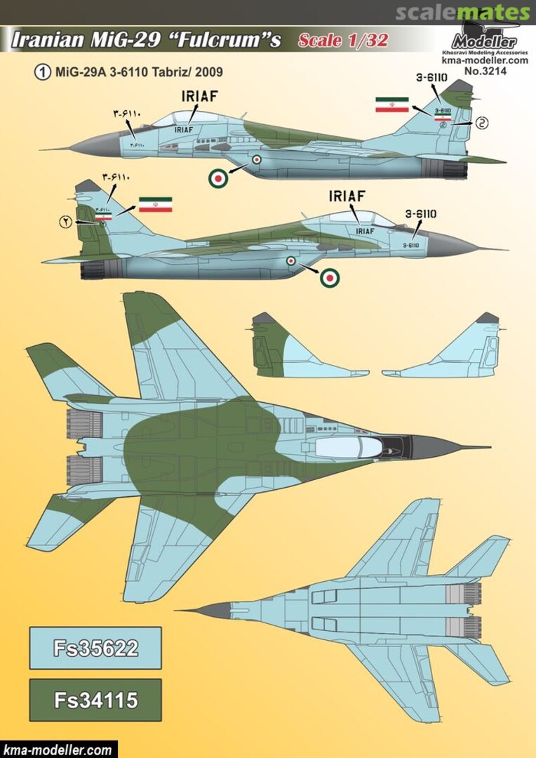 Boxart Iranian MiG-29 "Fulcrum"s 3214 Modeller