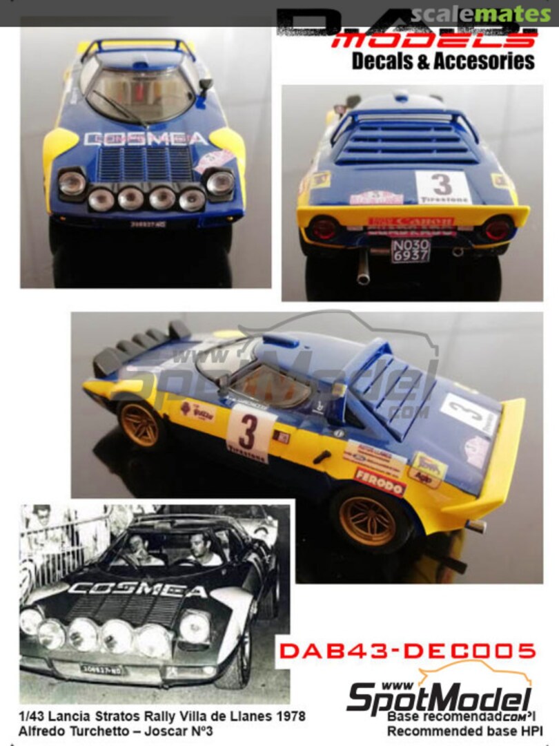 Boxart Lancia Stratos - Rally Villa de Llanes 1979 DAB43-DEC005 D.A.B. Models