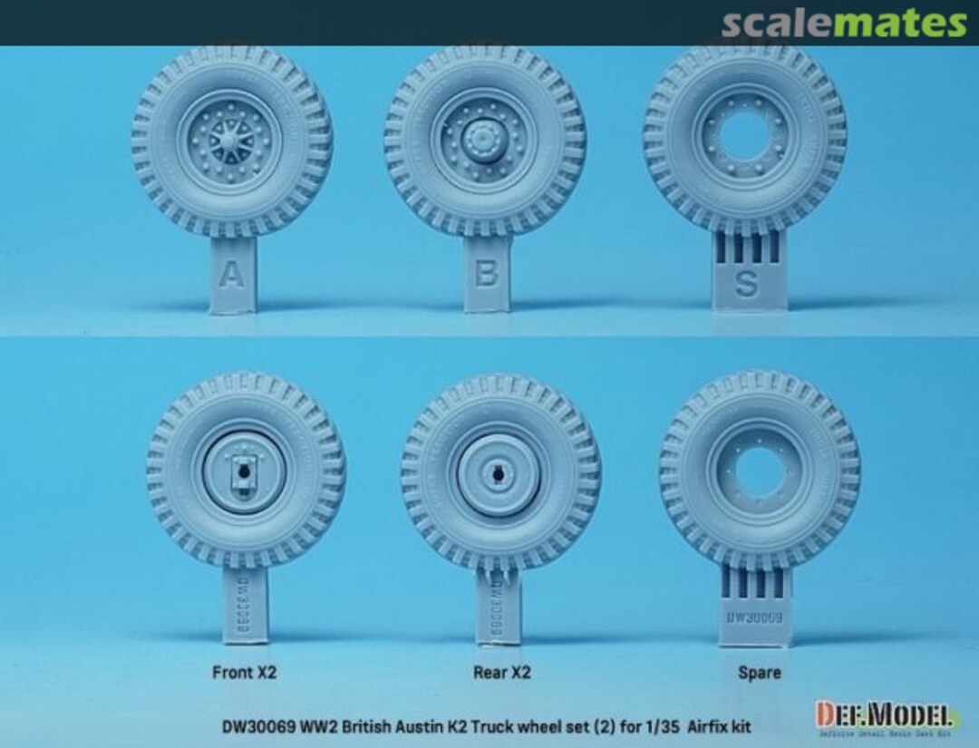 Contents British Austin K2 Truck Sagged wheel set-2 DW30069 Def.Model
