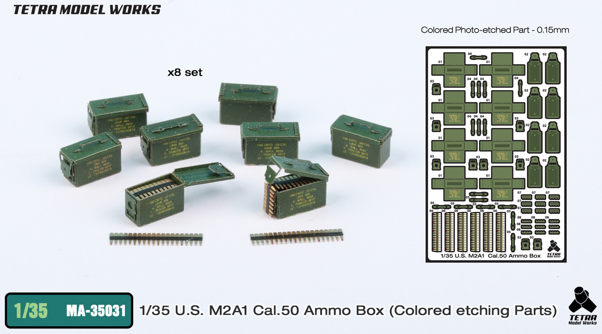 ET Models 1//35 WWII US .50 Cal M2 Ammo Box for Common Use