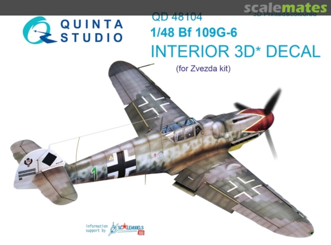 Boxart Bf 109G-6 interior 3D decals QD48104 Quinta Studio