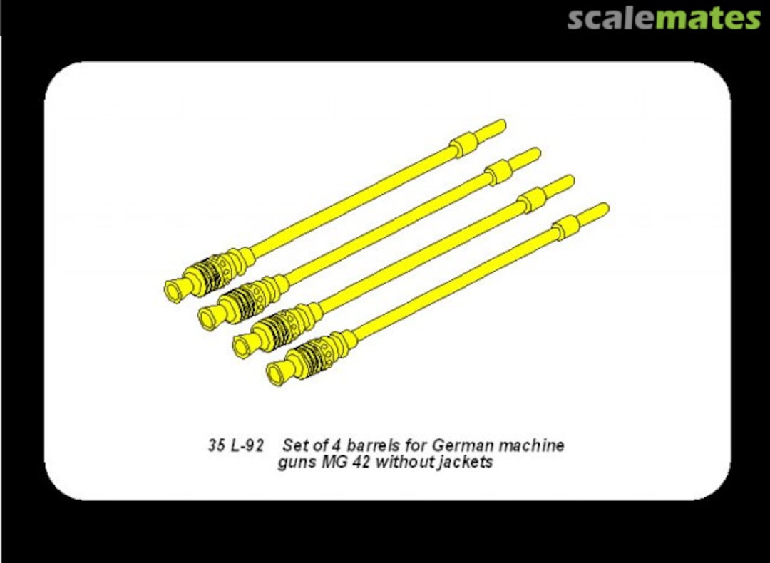 Boxart Set of 4 barrels for German machine guns MG 42 35L92 Aber