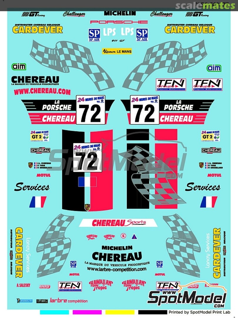 Boxart Porsche 911 993 GT2 Chereau Sports Team #72 PLB2-569377 Print Lab Decals