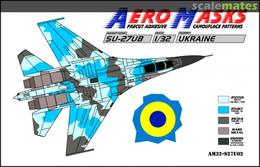 Boxart Su-27UB Ukraine AM32-S27U02 AeroMasks