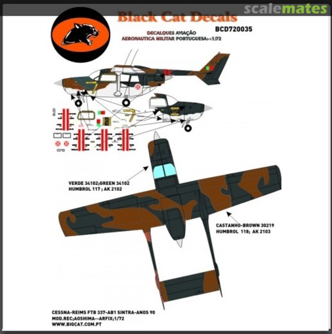 Boxart Cessna-Reims FTB 337 BC72035 Black Cat Decals