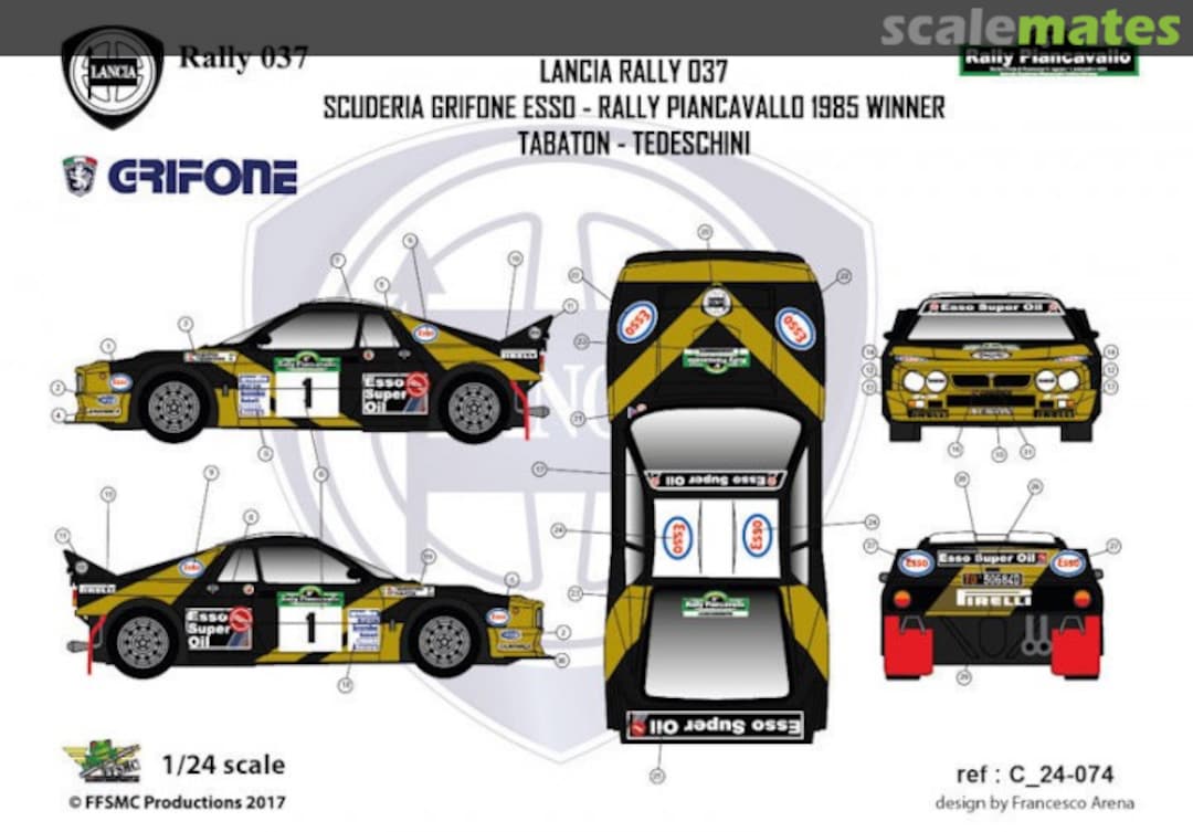Boxart Lancia 037 Rally "ESSO Super Oil" C 24-074 FFSMC Productions Boxart Lancia 037 Rally "ESSO Super Oil" C 24-074 FFSMC Productions