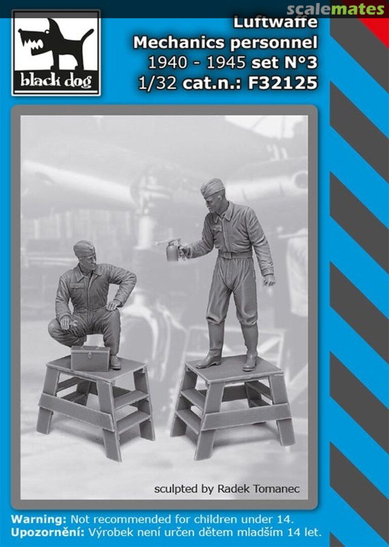Boxart Luftwaffe mechanic personnel 1940-45, set No.3 F32125 Black Dog Boxart Luftwaffe mechanic personnel 1940-45, set No.3 F32125 Black Dog