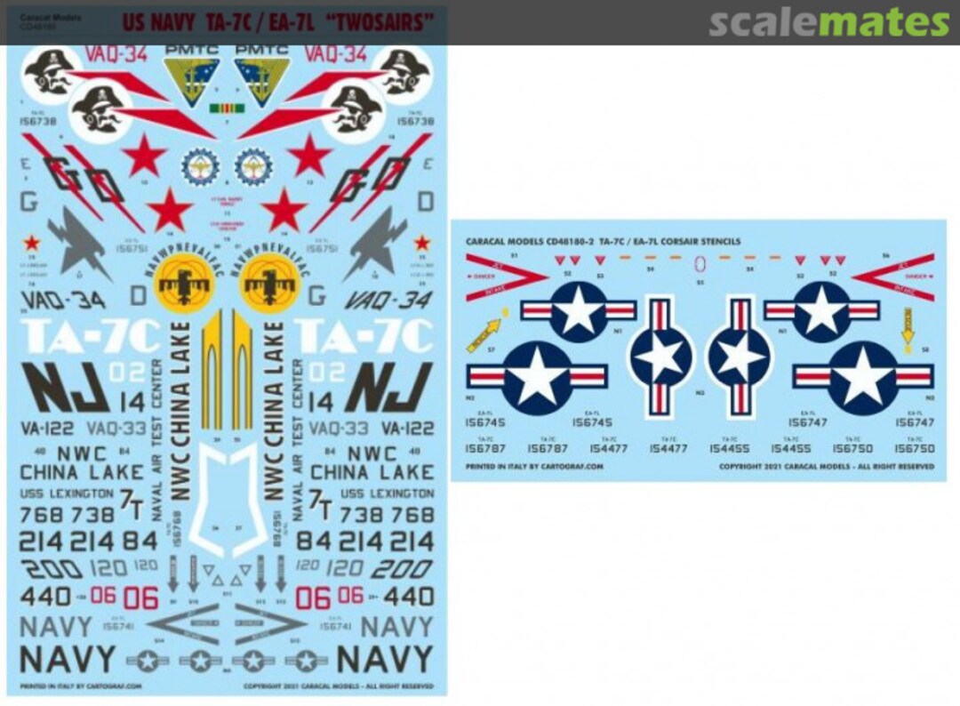 Boxart US Navy TA-7C / EA-7L "Twosairs" CD48180 Caracal Models Boxart US Navy TA-7C / EA-7L "Twosairs" CD48180 Caracal Models