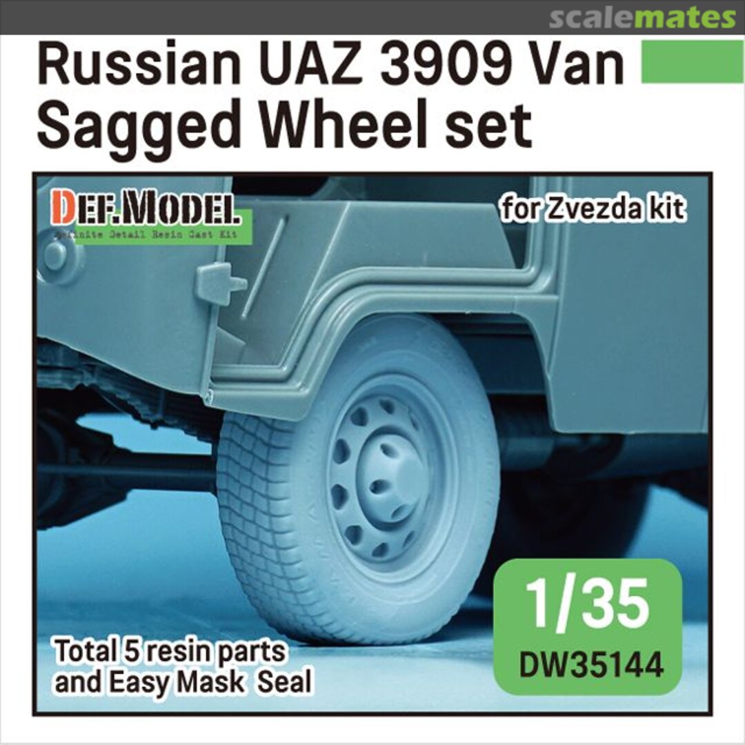 Boxart Russian UAZ 3909 Van Sagged wheel set DW35144 Def.Model Boxart Russian UAZ 3909 Van Sagged wheel set DW35144 Def.Model
