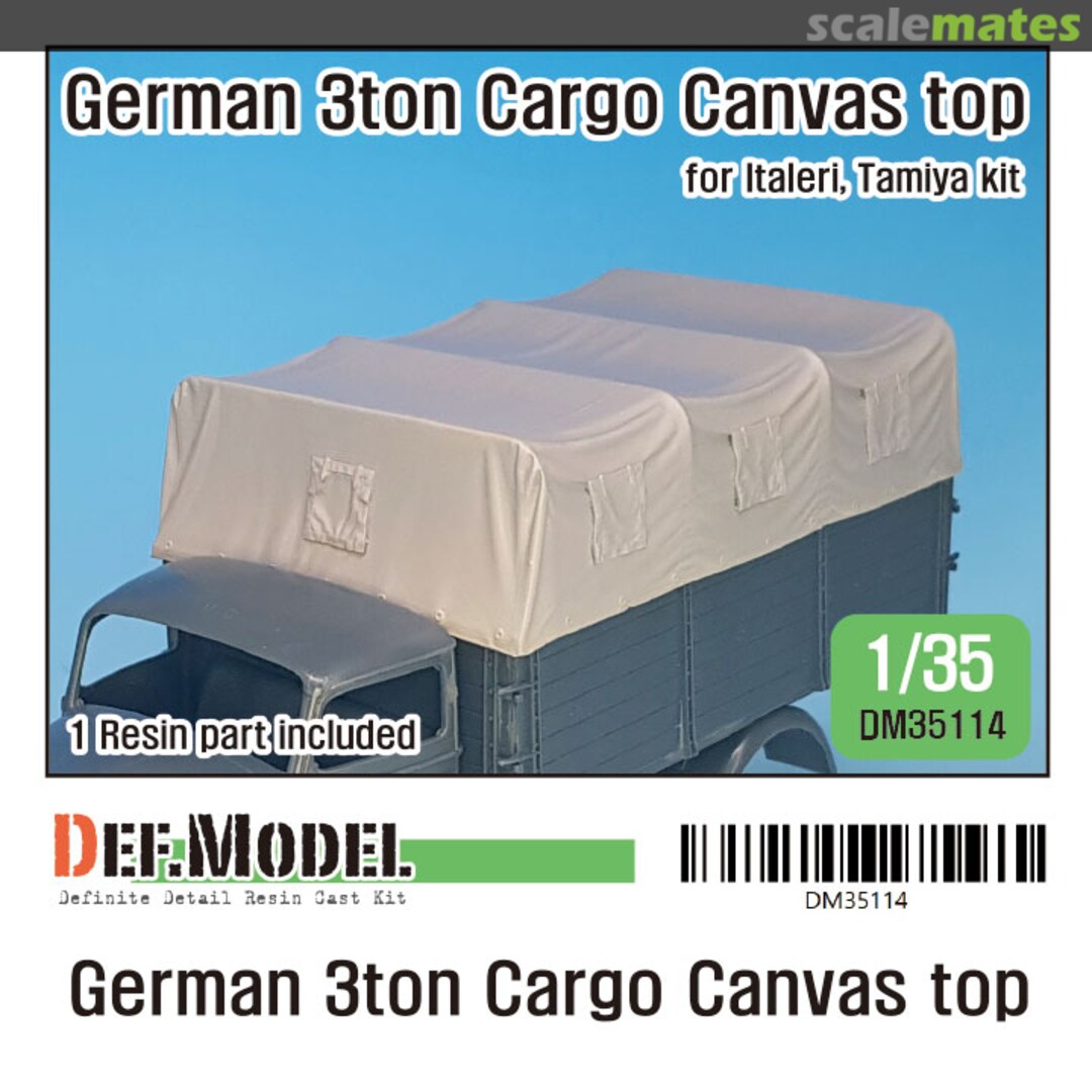 Boxart German 3ton Cargo Truck Canvas Top DM35114 Def.Model