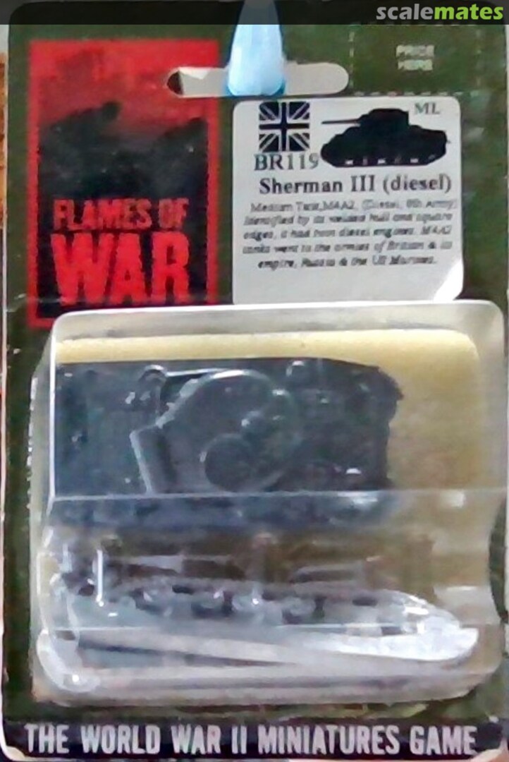 Boxart British Sherman Mk.III Diesel BR119 Flames of War