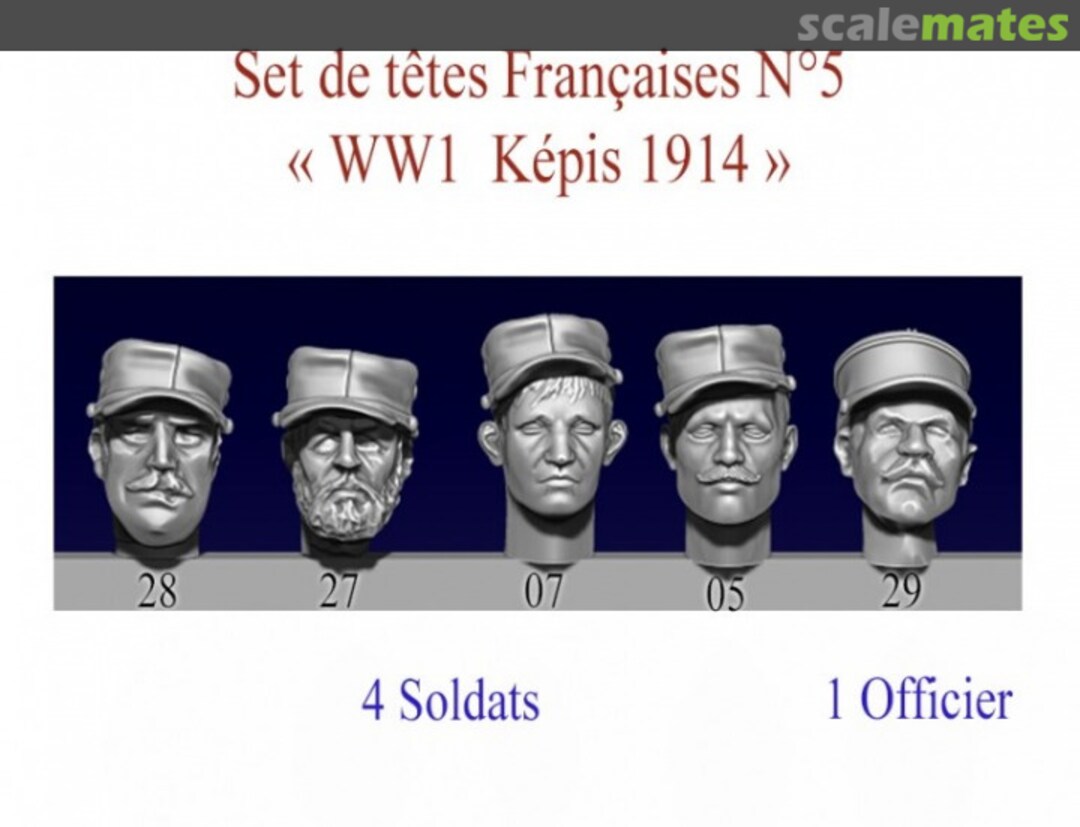 Boxart Set of French heads N ° 5 - "WW1 Képis 1914" 35GG T05 Blitz Boxart Set of French heads N ° 5 - "WW1 Képis 1914" 35GG T05 Blitz