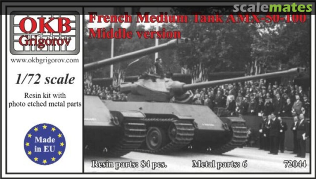 Boxart French Medium Tank AMX-50-100, Middle Version 72044 OKB Grigorov Boxart French Medium Tank AMX-50-100, Middle Version 72044 OKB Grigorov