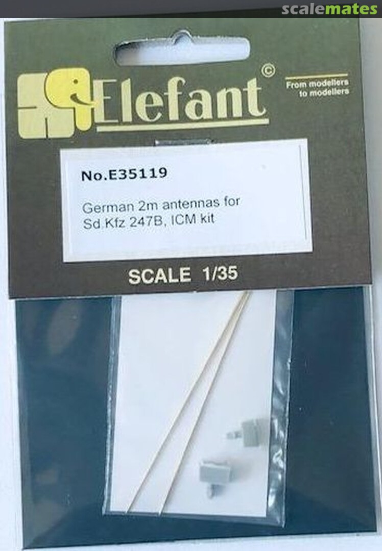 Boxart German 2m antennas for Sd. Kfz 247B, E35119 Elefant Corporation