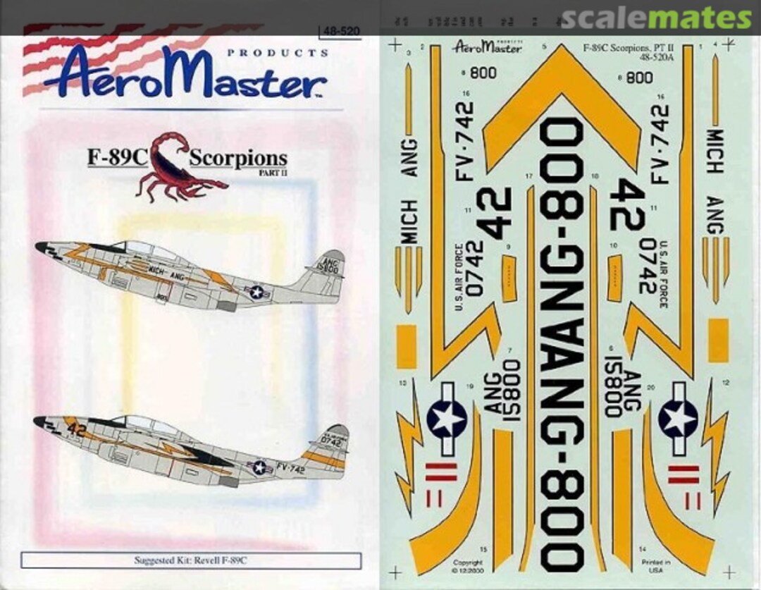 Boxart F-89C Scorpions Part II 48-520 AeroMaster Boxart F-89C Scorpions Part II 48-520 AeroMaster