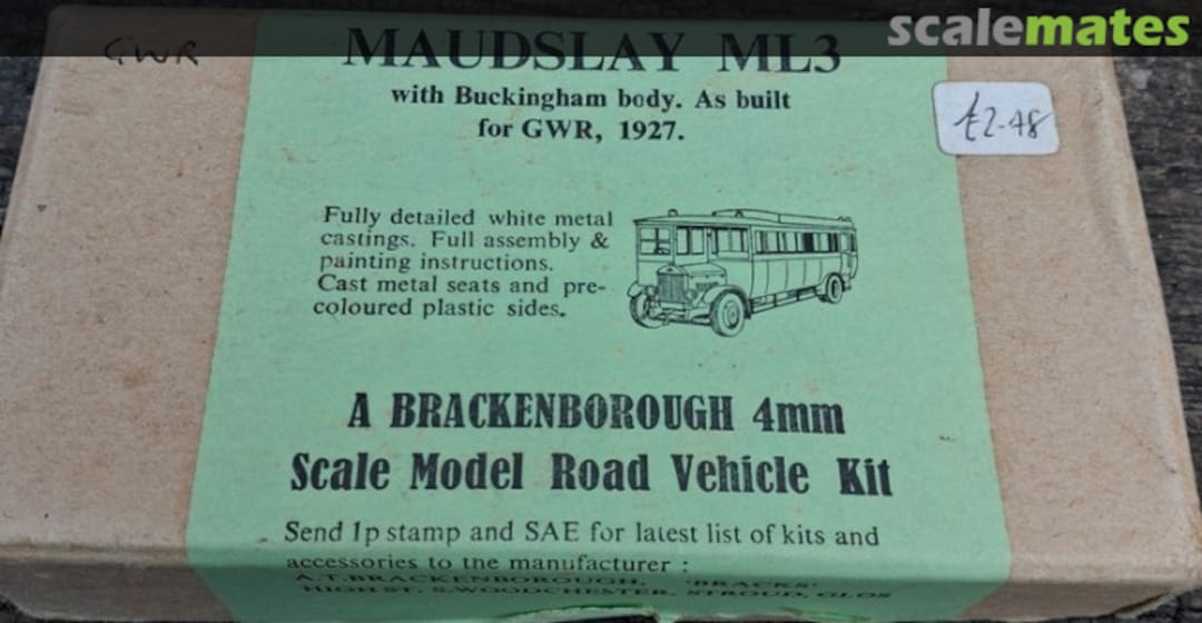 Boxart Maudslay ML3 with Buckingham Body as built for GWR, 1927 A Brackenborough Boxart Maudslay ML3 with Buckingham Body as built for GWR, 1927 A Brackenborough