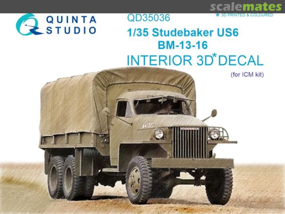 Boxart Studebaker US6 BM-13-16 interior 3D decals QD35036 Quinta Studio