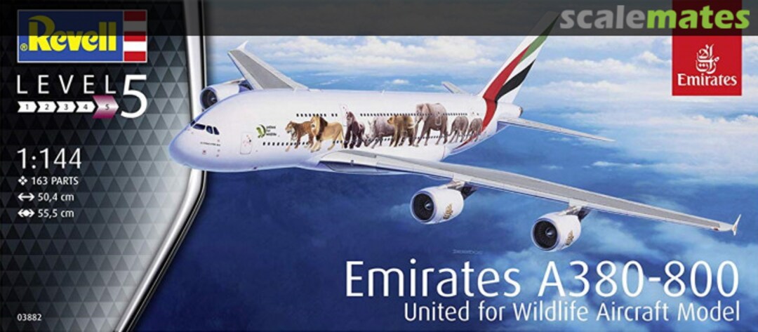 Boxart Airbus A380 Emirates "Wild-Life" 03882 Revell