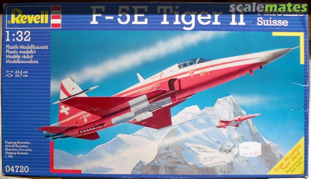 Boxart F-5E Tiger II Patrouille Suisse 04720 Revell Boxart F-5E Tiger II Patrouille Suisse 04720 Revell