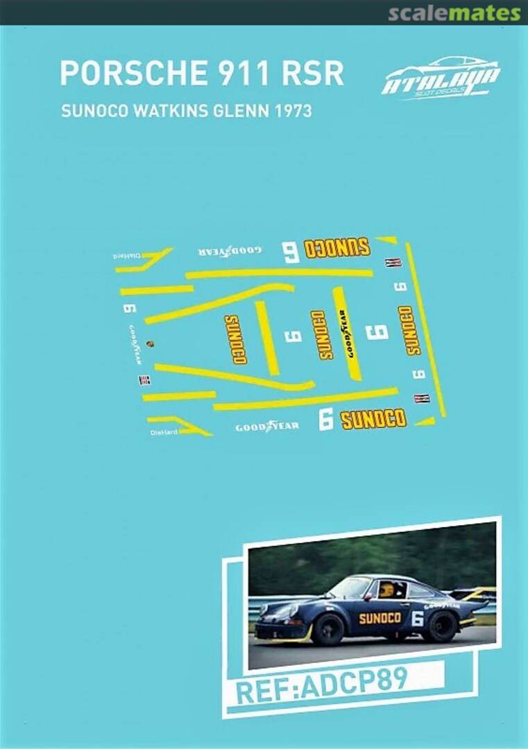 Boxart Porsche 911 Carrera RSR "SUNOCO" ADCP89 Atalaya Slot Decals Boxart Porsche 911 Carrera RSR "SUNOCO" ADCP89 Atalaya Slot Decals