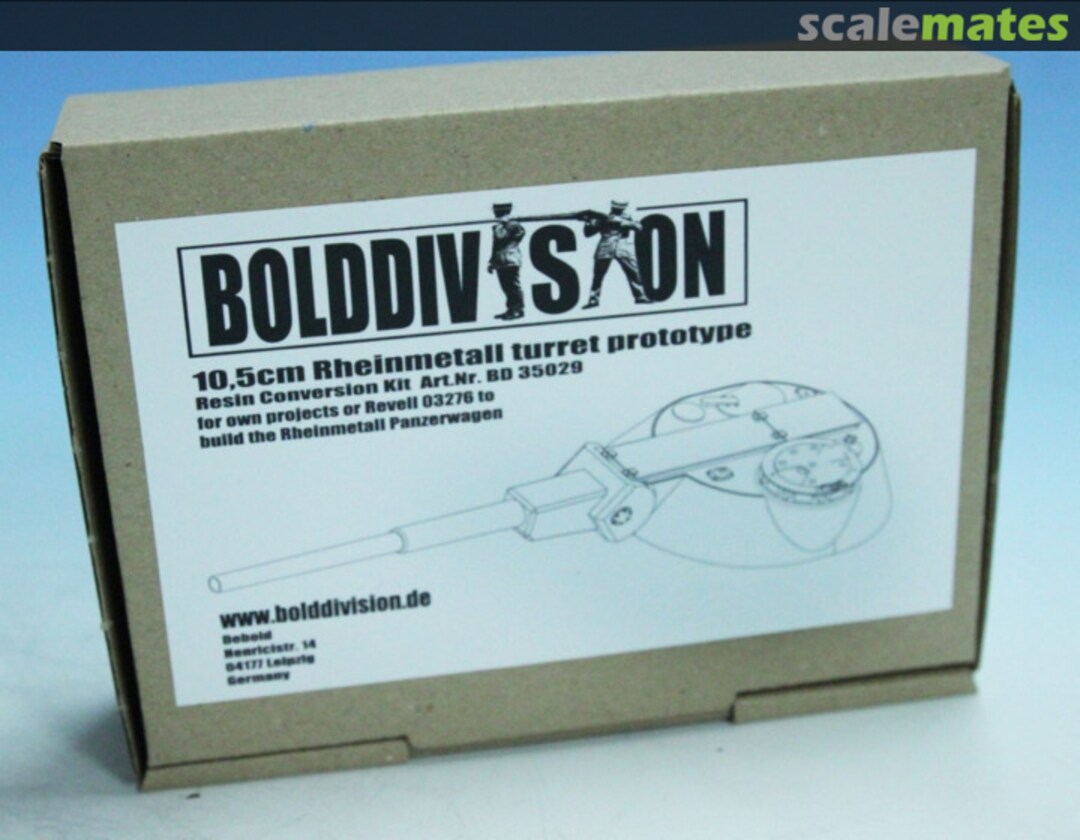 Boxart 10,5cm Rheinmetall turret prototype 35029 Bolddivision Boxart 10,5cm Rheinmetall turret prototype 35029 Bolddivision