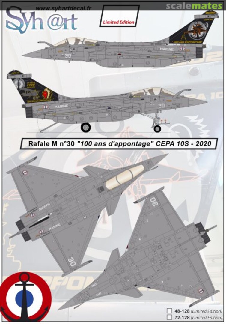Boxart Rafale M #30 "100 years arrested landing" CEPA 10S 2020 48-128 Syhart Decal Boxart Rafale M #30 "100 years arrested landing" CEPA 10S 2020 48-128 Syhart Decal