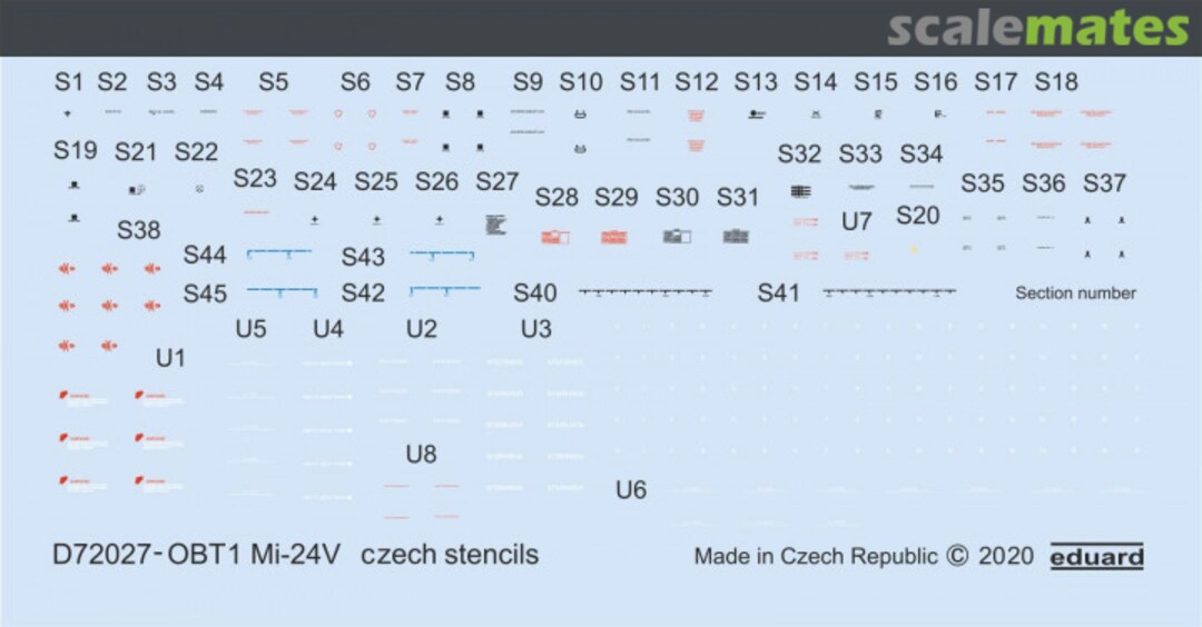 Boxart Mi-24V stencils Czech D72027 Eduard