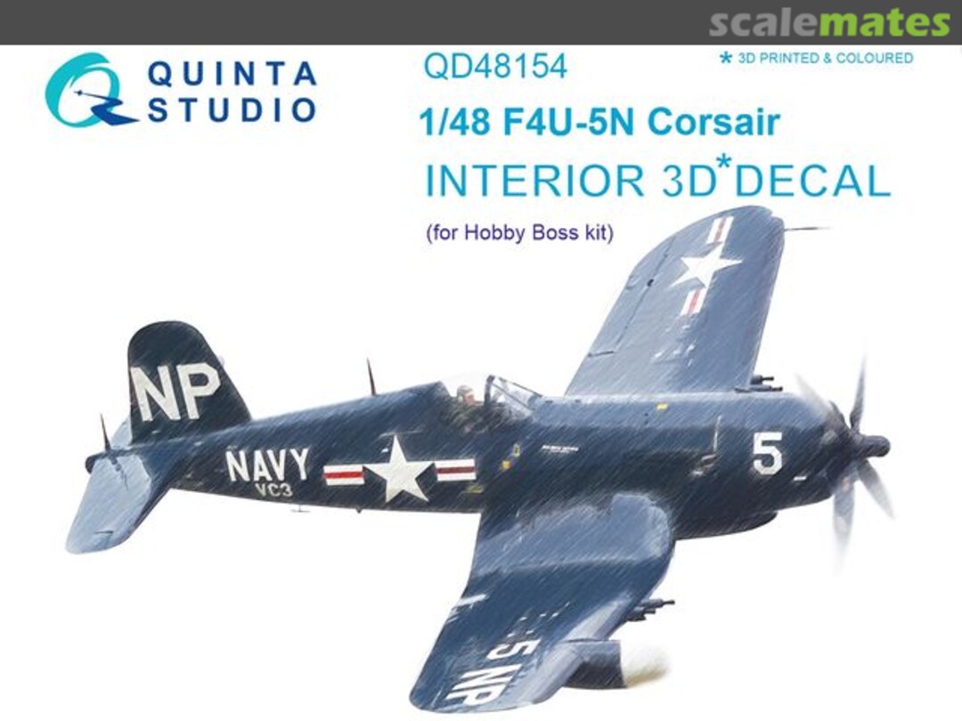 Boxart F4U-5N Corsair interior 3D decals QD48154 Quinta Studio